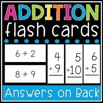 Preview of Addition Flash Cards - Math Facts 0-12 Flashcards - Printable