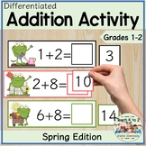 Addition Flash Cards/Missing Sums/Math Centers/Spring Frog