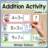 Addition Flash Cards/Missing Sums/Math Centers/Winter Mous