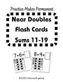 Addition Flash Cards - Near Doubles Facts to 19 with Ten F