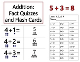 Addition Flash Cards and Quizzes with Counting Dots