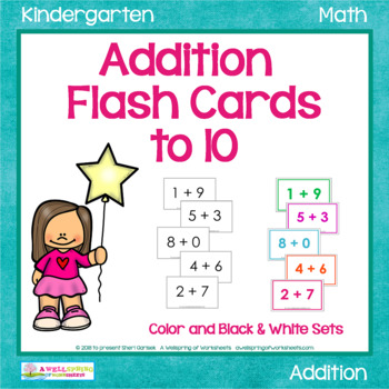 Addition Flash Cards to 10 by A Wellspring of Worksheets | TpT