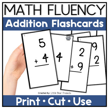 Addition Flashcards | Math Fact Fluency Flashcards by Little Bear Products