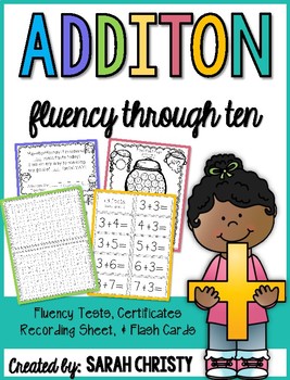 Preview of Addition Fluency Assessments: Sums to 10 With Extras!