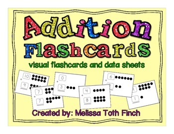 Preview of Addition Fluency Flashcards- Visual Flashcards and Data Sheets