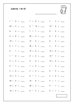 Preview of Maths Fluency Sheets (1-10) Bulk Practice Sheets