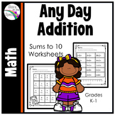 Addition Worksheets Facts to 10 Printable Distance Learning