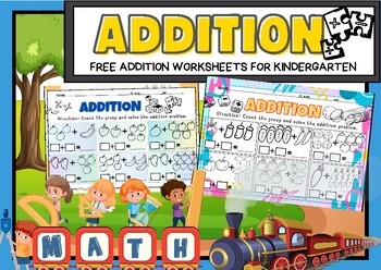 Preview of Addition-Free Worksheet pack for kindergarten
