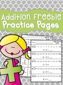 Preview of Addition Freebie Practice Sheets
