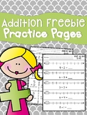 Addition Freebie Practice Sheets