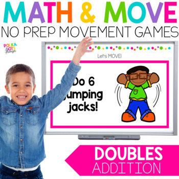 Preview of Addition Game | Doubles Facts Worksheets | MATH AND MOVE Math Game