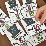 Winter Addition Game - Make 10 and 20 Snowmen