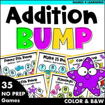 Preview of Addition Games for Addition Fact Fluency - Math Bump Games