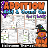 Halloween Addition and Counting On Worksheets
