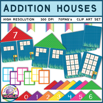 Preview of Addition Houses, Part Whole Houses Clip Art Set