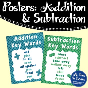 addition and subtraction word problem key words