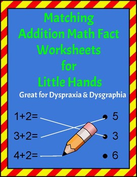 Preview of Addition Matching Math Facts Workbook For Little Hands