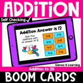 Addition Math Boom Cards Activity: Addition Facts to 20 fo