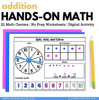Preview of Addition Math Centers Kindergarten