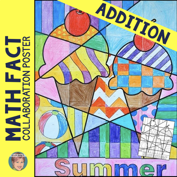 Preview of End of the Year Math Fact Fun! | Addition Review Classroom Collaborative Poster!