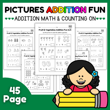 Preview of Addition Math & Counting on Pictures l Practice Learn & Activity number to 5-10