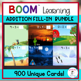 Addition Math Fact Fill In BOOM 900 Card Bundle of Basic Facts