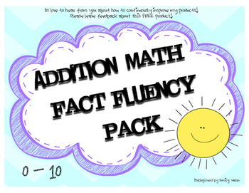 Preview of Addition Math Fact Fluency