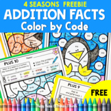 Addition Math Fact Fluency Color by Number Worksheets ADD 