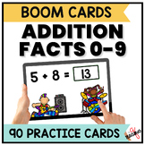 Addition Math Fact Practice 0-9's BOOM CARDS