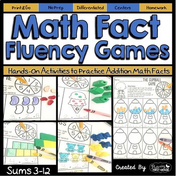 Addition Math Fact Fluency Games By Fluttering Through First Grade