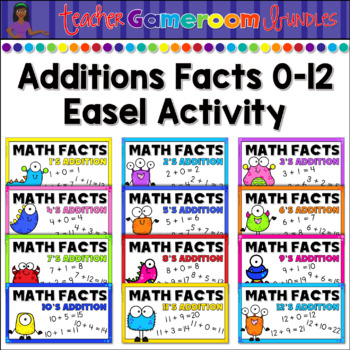Preview of Addition Math Facts Easel Activity Bundle