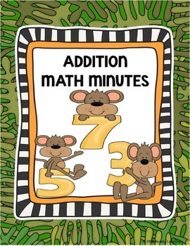 Preview of 1st Grade Math Addition Fact Fluency Practice Worksheets & TPT Digital Activity