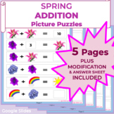 Addition Math Picture Puzzle - NO PREP  Do-Now or  Centers