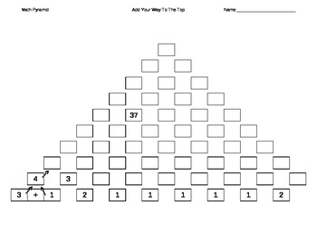 Preview of Addition Math Pyramid