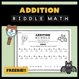 Addition Math Riddle Worksheet Freebie