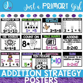 Guided Math Mats w/ Addition Math Strategy Posters (Bundle) | TpT
