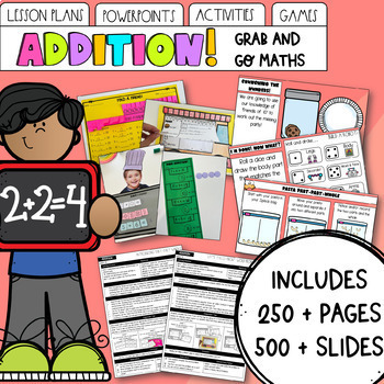 Preview of Addition Math Unit | Differentiated Lesson Plans, PowerPoints & Activities