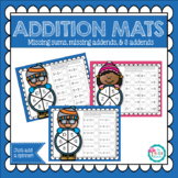 Addition Practice Mats {Missing sums, missing addends & 3 