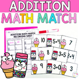 Addition Memory Match Math Game 1st Grade Math Centers