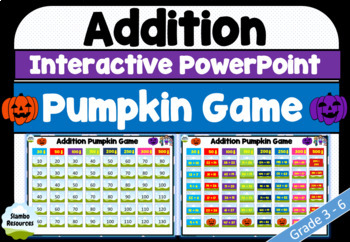 Preview of Addition Mental Maths Pumpkin Game | Grades 2-6