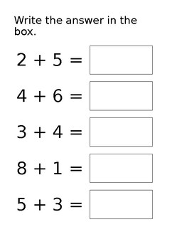 Addition Mental Sums Worksheets 1-20 by quinn ng | TPT