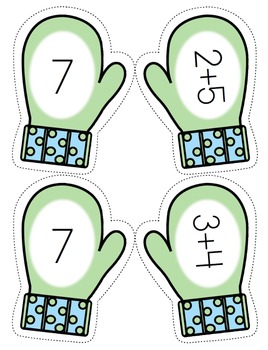 Addition - Mitten Match FREEBIE by Make Take Teach | TPT