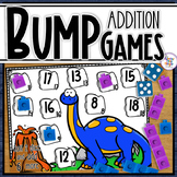 Addition & Number Bump Games using 2 dice - Dinosaur