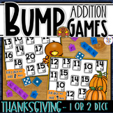 Addition & Number Recognition Bump Games with 1 & 2 dice -