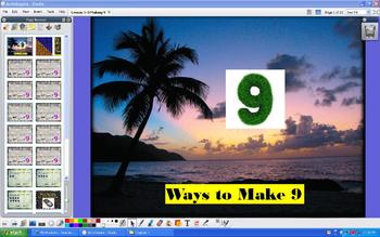Preview of Grade 1 Computation Addition Number Sense Ways to Make 9- ActivInspire Flipchart