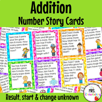 Preview of Addition Number Story Cards