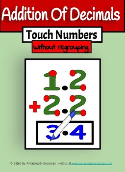 Preview of Addition Of Decimals Task Cards- Without Regrouping - Number with Points