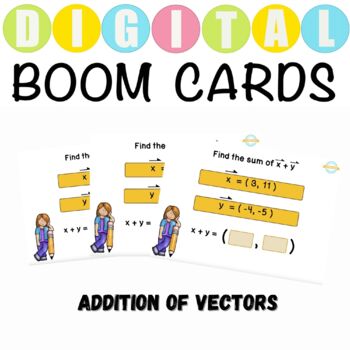 Preview of Addition Of Vectors Pre Calculus- Boom Cards™
