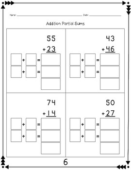 Addition: Partial Sums (No Composing) by Sarah B Elementary | TpT
