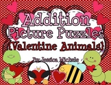 Addition Picture Puzzles {Valentine Animals}